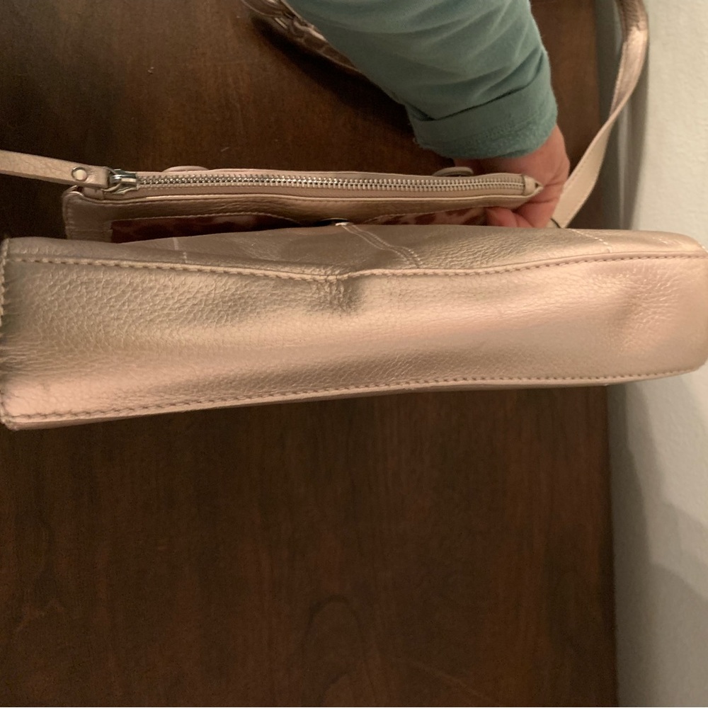 NWT B. Makowsky Leather Metallic Bag - Picture 5 of 12